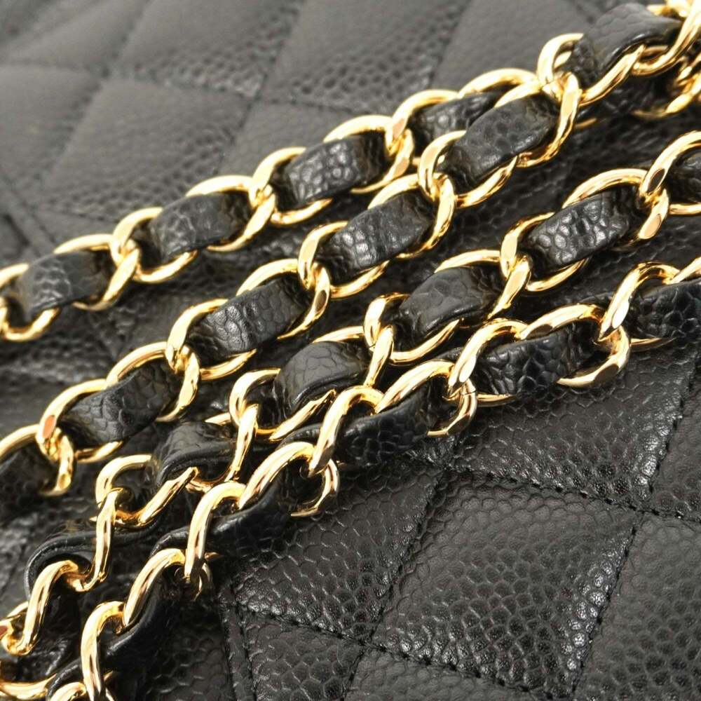 Chanel Matelasse Shoulder Bag with Double Flap and Chain, Caviar Skin, Black,... - Picture 7 of 10
